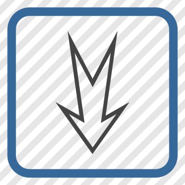 Vektör simgesi bir çerçeve içinde aşağı ok