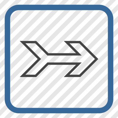 Ok sağ vektör simgesi bir çerçeve içinde