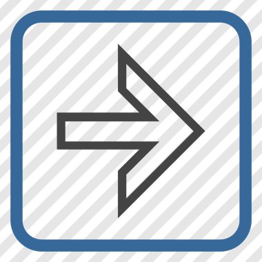 Ok sağ vektör simgesi bir çerçeve içinde