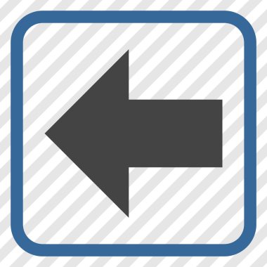 Ok sol vektör simgesi bir çerçeve içinde