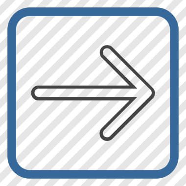 Ok sağ vektör simgesi bir çerçeve içinde