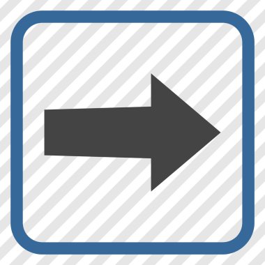 Ok sağ vektör simgesi bir çerçeve içinde