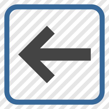 Ok sol vektör simgesi bir çerçeve içinde