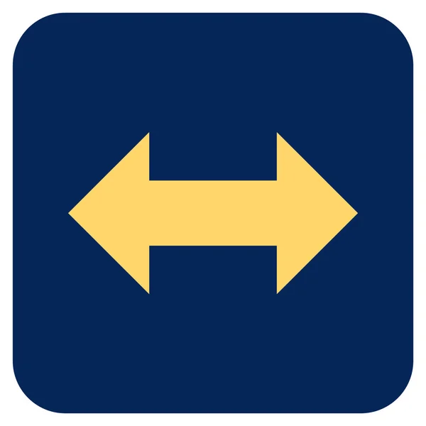 Horizontal Exchange Arrows Flat Squared Vector Icon — Stock Vector