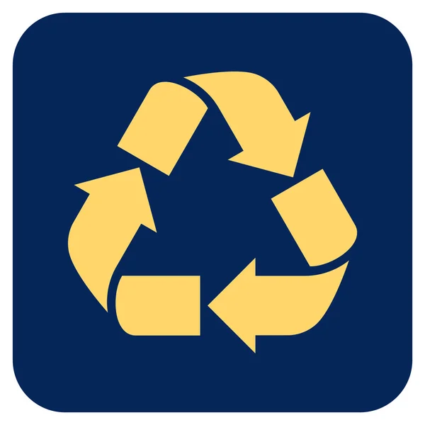 Platte vierkante Vector Icon recyclen — Stockvector