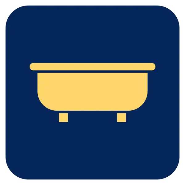 Bathtub Flat Squared Vector Icon — Stock Vector