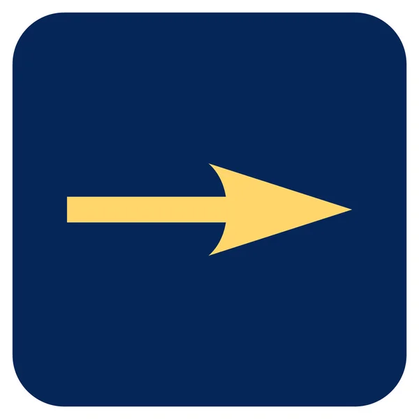 Flecha aguda derecha plana cuadrada Vector icono — Vector de stock