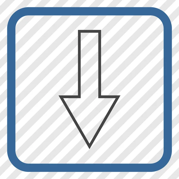 Pil ner vektor ikonen i en ram — Stock vektor