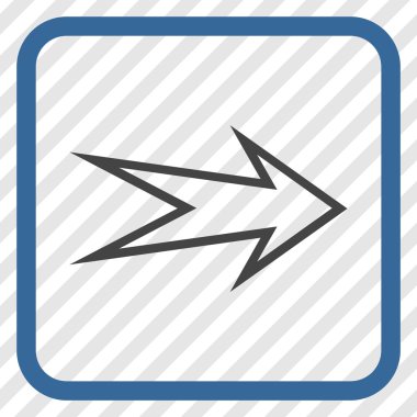 Ok sağ vektör simgesi bir çerçeve içinde