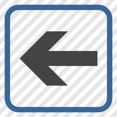 Ok sol vektör simgesi bir çerçeve içinde