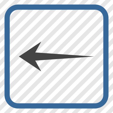 Ok sol vektör simgesi bir çerçeve içinde