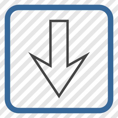 Vektör simgesi bir çerçeve içinde aşağı ok