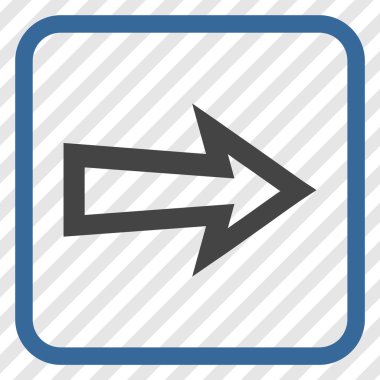 Ok sağ vektör simgesi bir çerçeve içinde