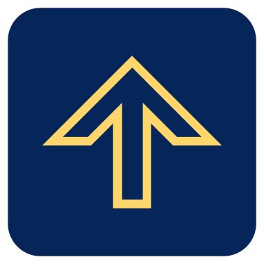 Düz yukarı ok vektör simgesi kare