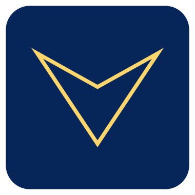 Vektör simge düz aşağı ok ucu kare