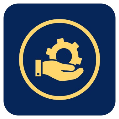 Hizmet düz kare vektör simgesi