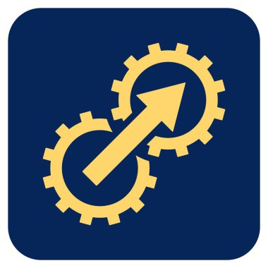 Dişli Tümleştirme düz kare vektör simgesi