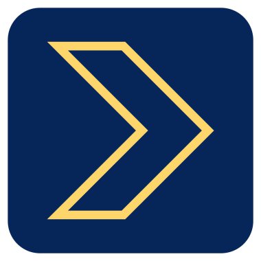 Ok ucu değil düz vektör simgesi kare