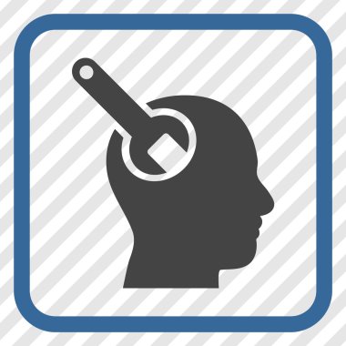 Beyin aracı vektör simgesi bir çerçeve içinde