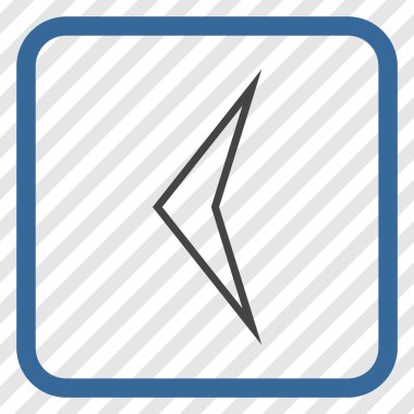 Ok ucu sol vektör simgesi bir çerçeve içinde