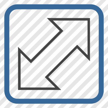 Exchange çapraz vektör simgesi bir çerçeve içinde