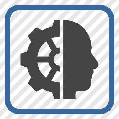 Cyborg dişli vektör simgesi bir çerçeve içinde