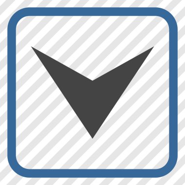 Vektör simgesi bir çerçeve içinde aşağı ok ucu