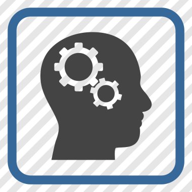 Beyin Gears vektör simgesi bir çerçeve içinde