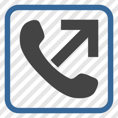 Giden arama vektör simgesi bir çerçeve içinde