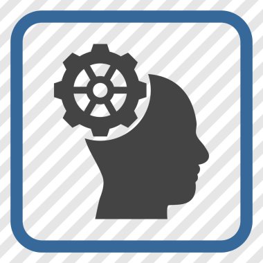 Vektör simgesi bir çerçeve içinde kafa dişli