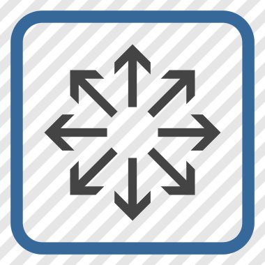 Radyal oklar bir çerçeve içinde simge vektör