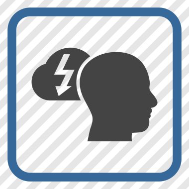 Beyin fırtınası vektör simgesi bir çerçeve içinde