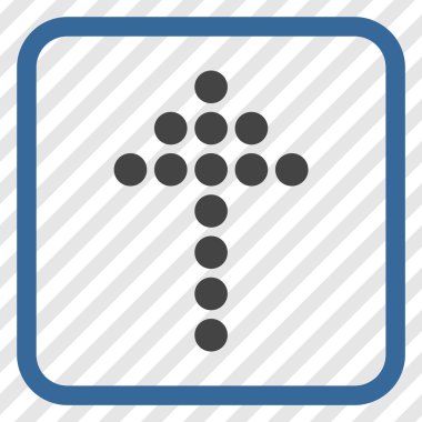 Vektör simgesi bir çerçeve içinde yukarı noktalı ok