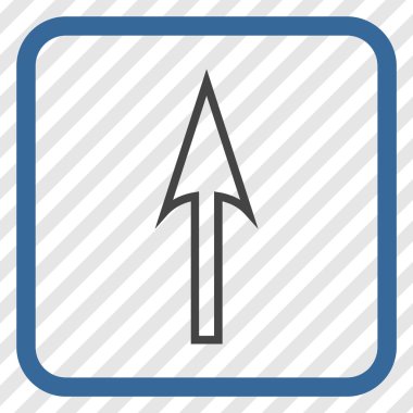 Vektör simgesi bir çerçeve içinde yukarı ok keskin