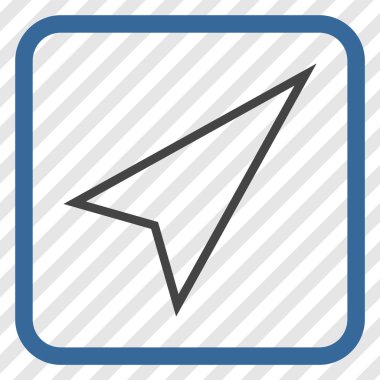 İşaretçiyi doğru yukarı vektör simgesi bir çerçeve içinde