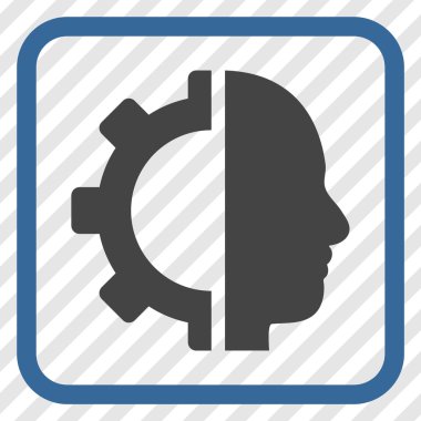 Cyborg dişli vektör simgesi bir çerçeve içinde