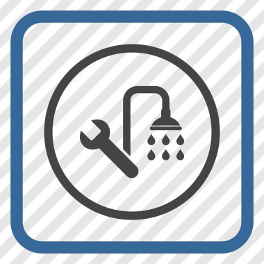 Sıhhi tesisat vektör simgesi bir çerçeve içinde