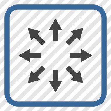 Radyal oklar bir çerçeve içinde simge vektör