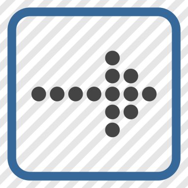 Noktalı ok doğru vektör simgesi bir çerçeve içinde