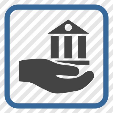 Banka hizmet vektör simgesi bir çerçeve içinde