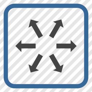 Radyal oklar bir çerçeve içinde simge vektör