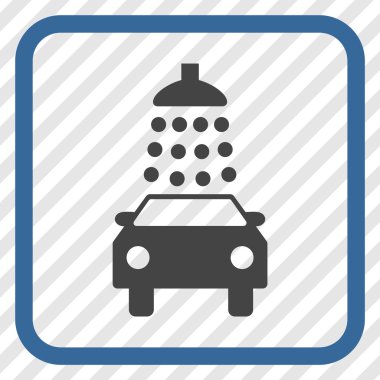 Oto yıkama vektör simgesi bir çerçeve içinde