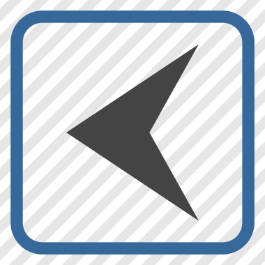 Ok ucu sol vektör simgesi bir çerçeve içinde