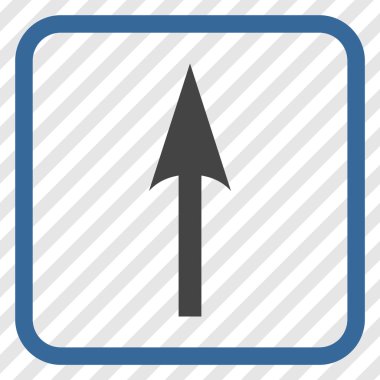 Vektör simgesi bir çerçeve içinde yukarı ok keskin