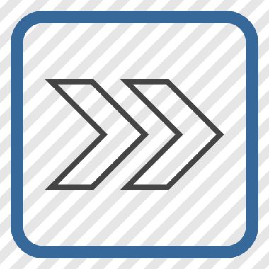 Üst karakter doğru vektör simgesi bir çerçeve içinde