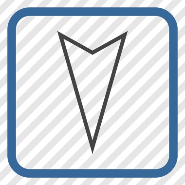 İşaretçi vektör simgesi bir çerçeve içinde aşağı