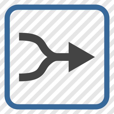 Ok sağ vektör simgesi bir çerçeve içinde birleştirmek