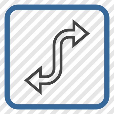 Eğri Exchange ok vektör simgesi bir çerçeve içinde