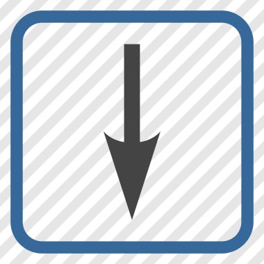 Vektör simgesi bir çerçeve içinde aşağı ok keskin