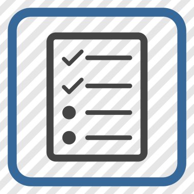 Denetim listesi sayfa vektör simgesi bir çerçeve içinde